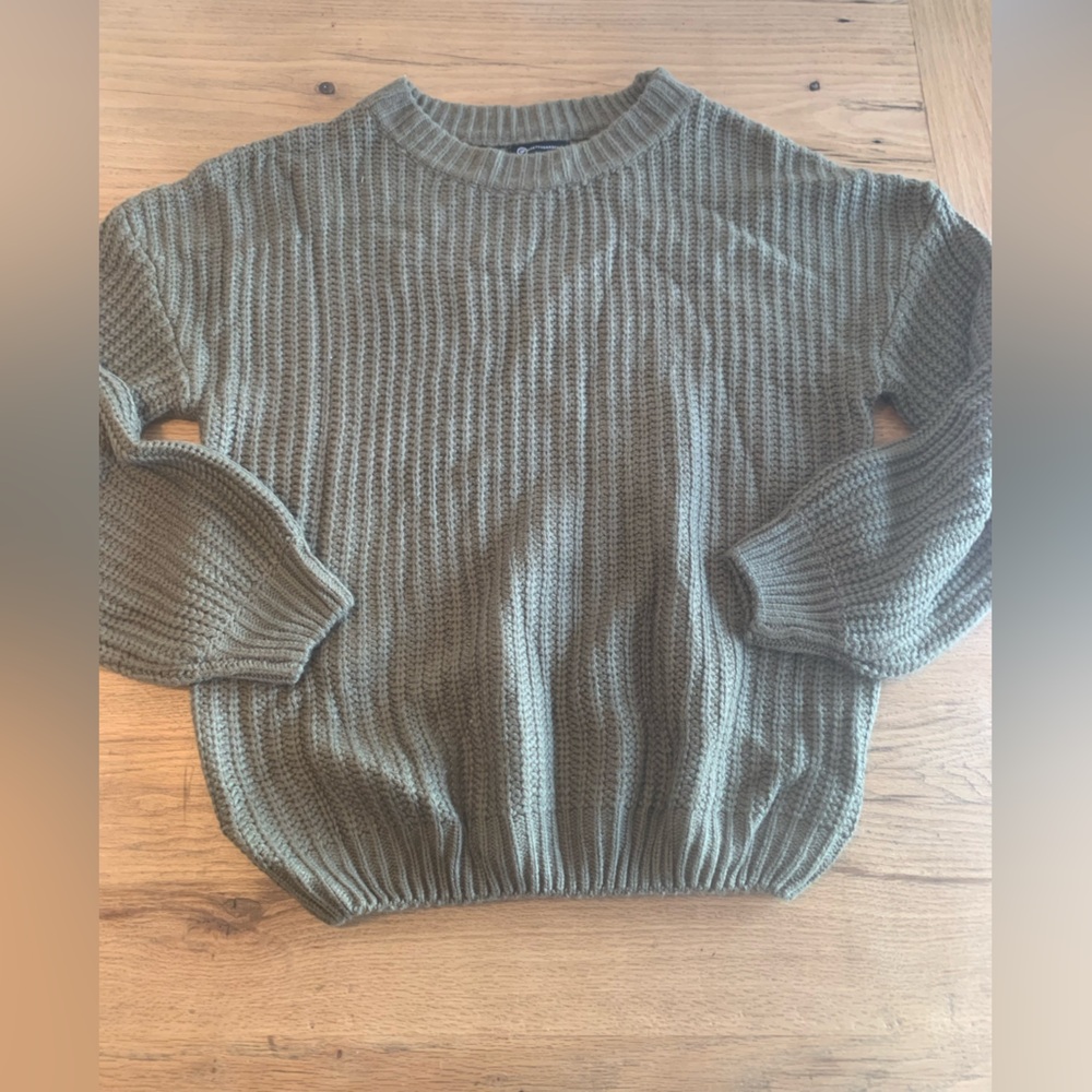 Pretty Garden Crew Neck Long‎ Sleeve Sweater Green Women’s Medium Preloved
